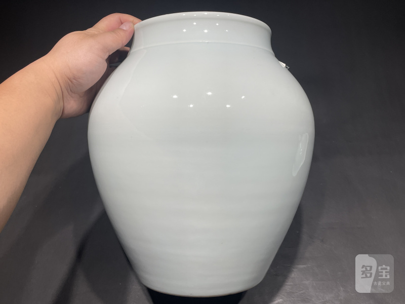 清晚期 青釉荷叶罐一对 - 图21